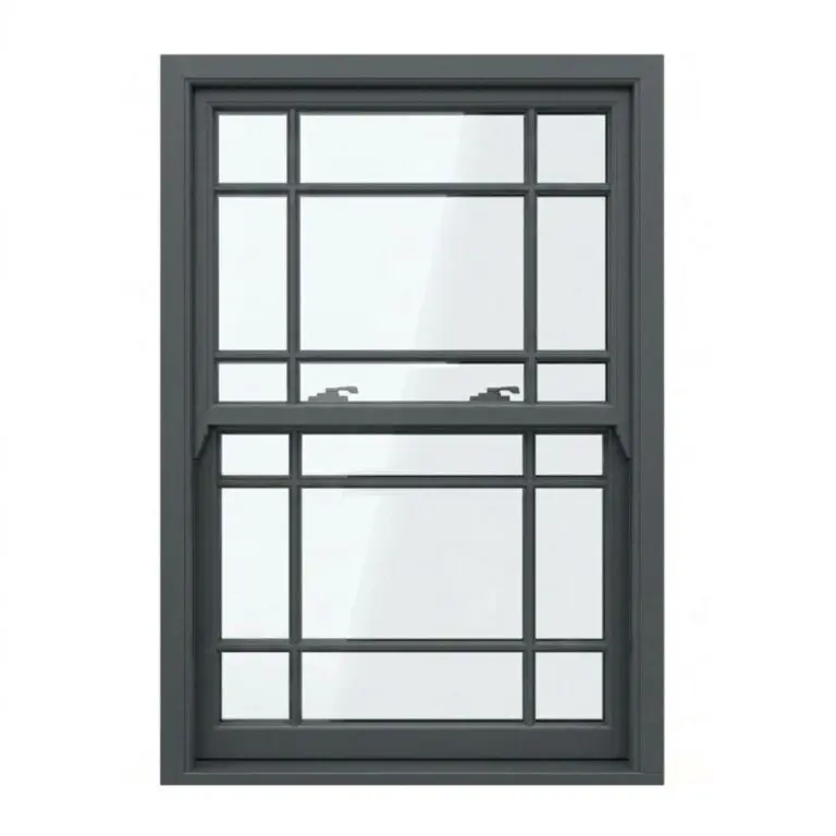 Aluminium Sliding Sash Window with Asymmetric Georgian Bars