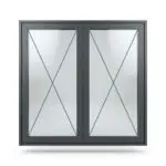 Aluminium Double Flush Casement Style 1 - Image 2