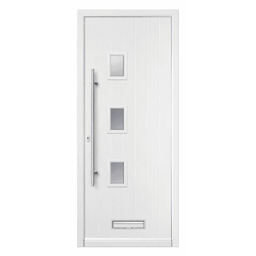 Three offset glazed panels 3 Square off set Glazed Composite Door
